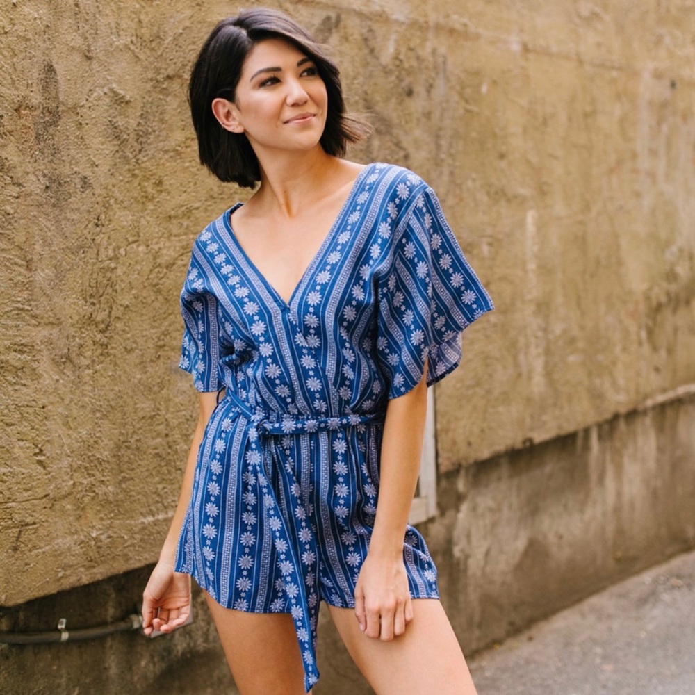 Seaside Escape Wrap Front Romper - Picture 2 of 8